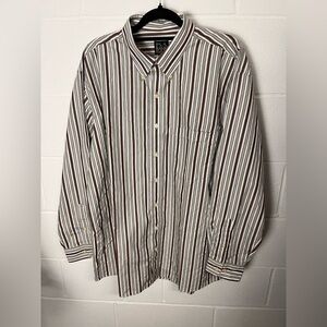 Jos. A. Bank Men's Brown Striped Button Down Shirt XL